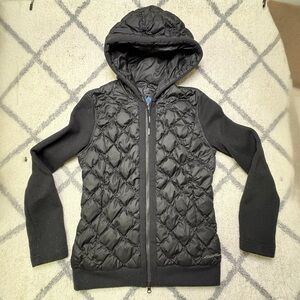 Eddie Bauer Women’s Small Swiss Model 1944 Knit Quilted Down Jacket Rising Sun